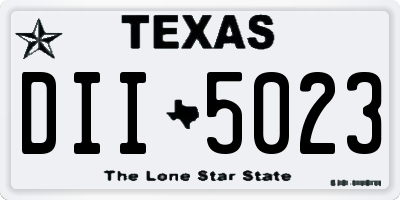 TX license plate DII5023