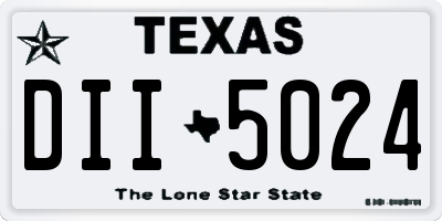TX license plate DII5024