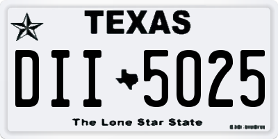 TX license plate DII5025