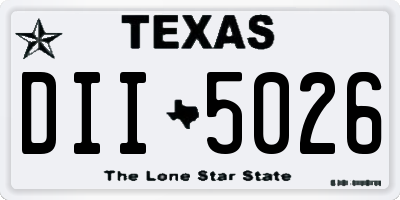 TX license plate DII5026