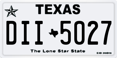 TX license plate DII5027