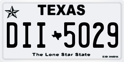 TX license plate DII5029