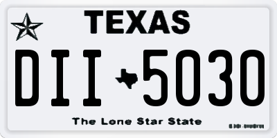 TX license plate DII5030
