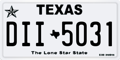 TX license plate DII5031