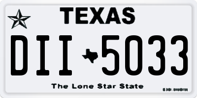 TX license plate DII5033