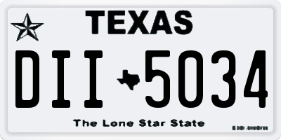 TX license plate DII5034