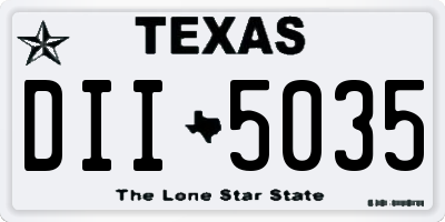 TX license plate DII5035