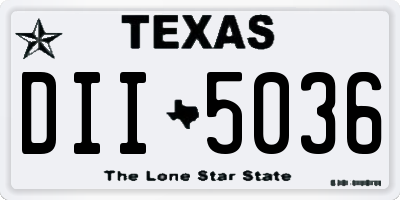 TX license plate DII5036