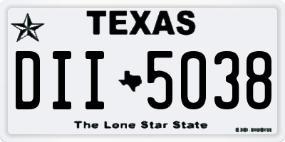 TX license plate DII5038