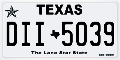 TX license plate DII5039