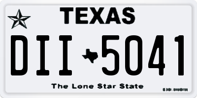 TX license plate DII5041