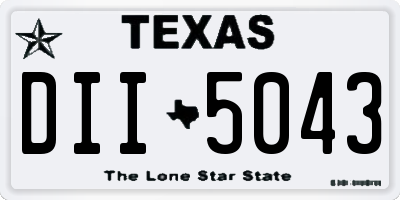 TX license plate DII5043