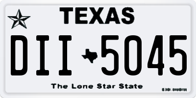 TX license plate DII5045