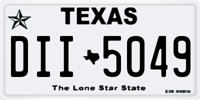 TX license plate DII5049