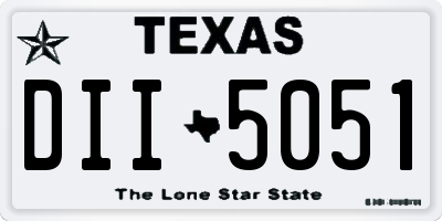 TX license plate DII5051