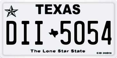 TX license plate DII5054