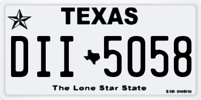 TX license plate DII5058