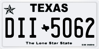 TX license plate DII5062