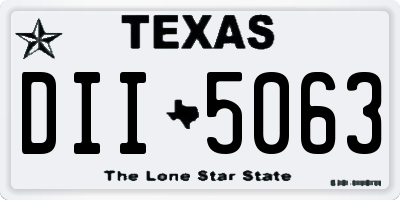 TX license plate DII5063