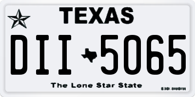 TX license plate DII5065