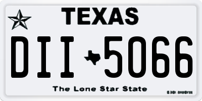 TX license plate DII5066