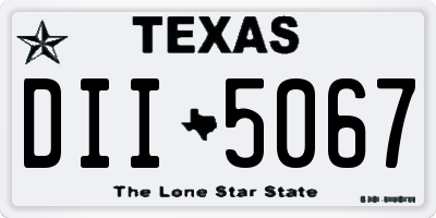 TX license plate DII5067