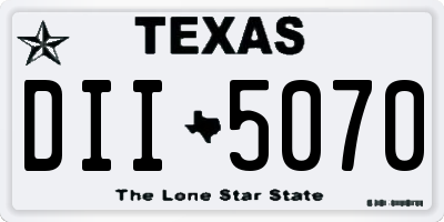 TX license plate DII5070