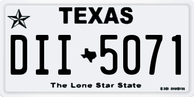 TX license plate DII5071