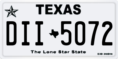 TX license plate DII5072