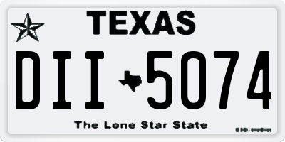 TX license plate DII5074