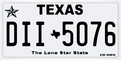 TX license plate DII5076