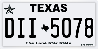 TX license plate DII5078