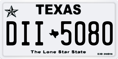 TX license plate DII5080