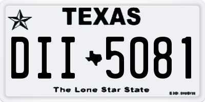 TX license plate DII5081
