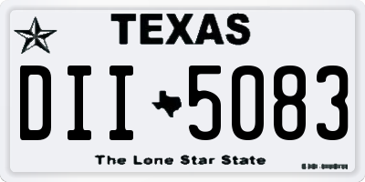 TX license plate DII5083