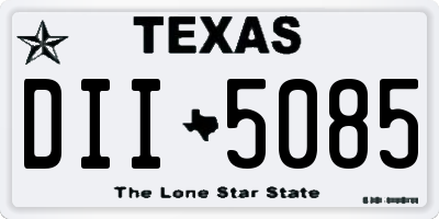 TX license plate DII5085