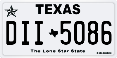 TX license plate DII5086