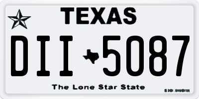 TX license plate DII5087