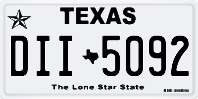 TX license plate DII5092