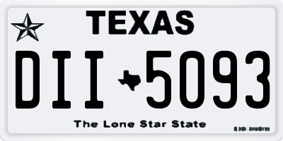 TX license plate DII5093