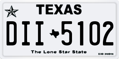 TX license plate DII5102