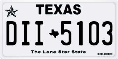 TX license plate DII5103