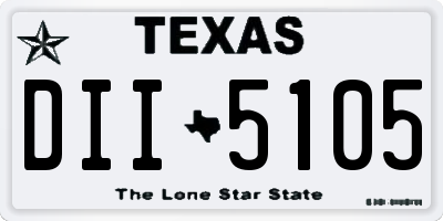 TX license plate DII5105