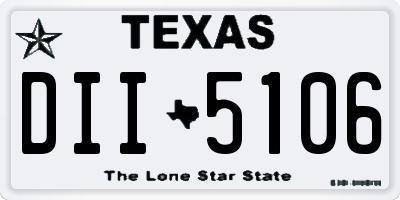 TX license plate DII5106