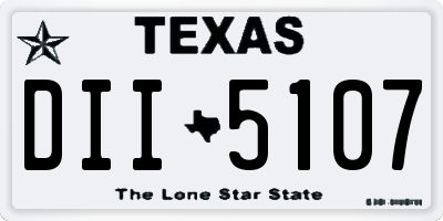 TX license plate DII5107