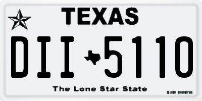 TX license plate DII5110