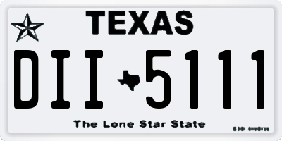 TX license plate DII5111