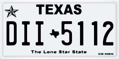 TX license plate DII5112