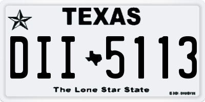 TX license plate DII5113