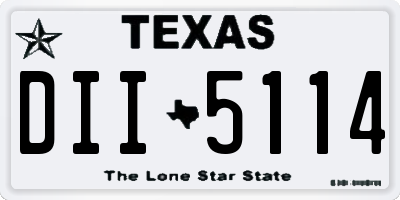 TX license plate DII5114